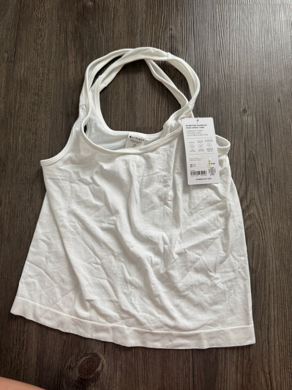 Athleta White In Motion Seamless Criss Cross Tank